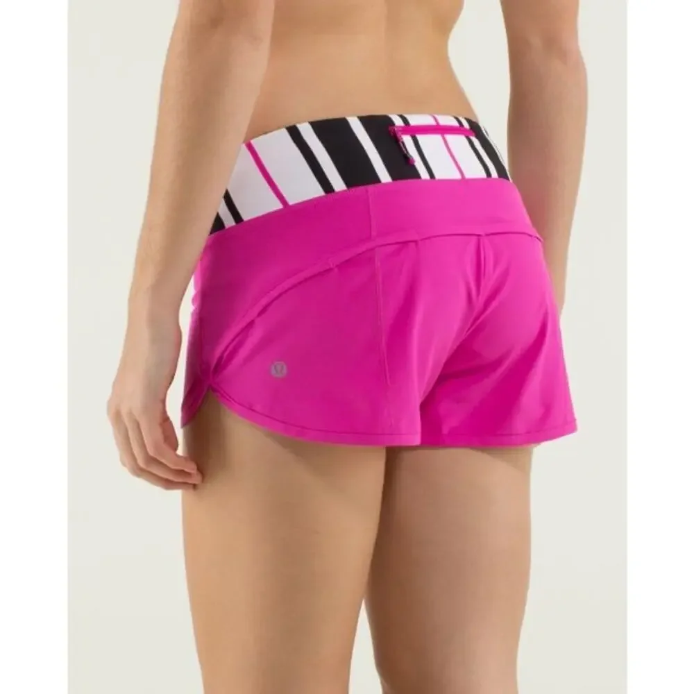 Lululemon Run Speed Short Paris Perfection Traverse Stripe 4 way stretch pink - Picture 6 of 9